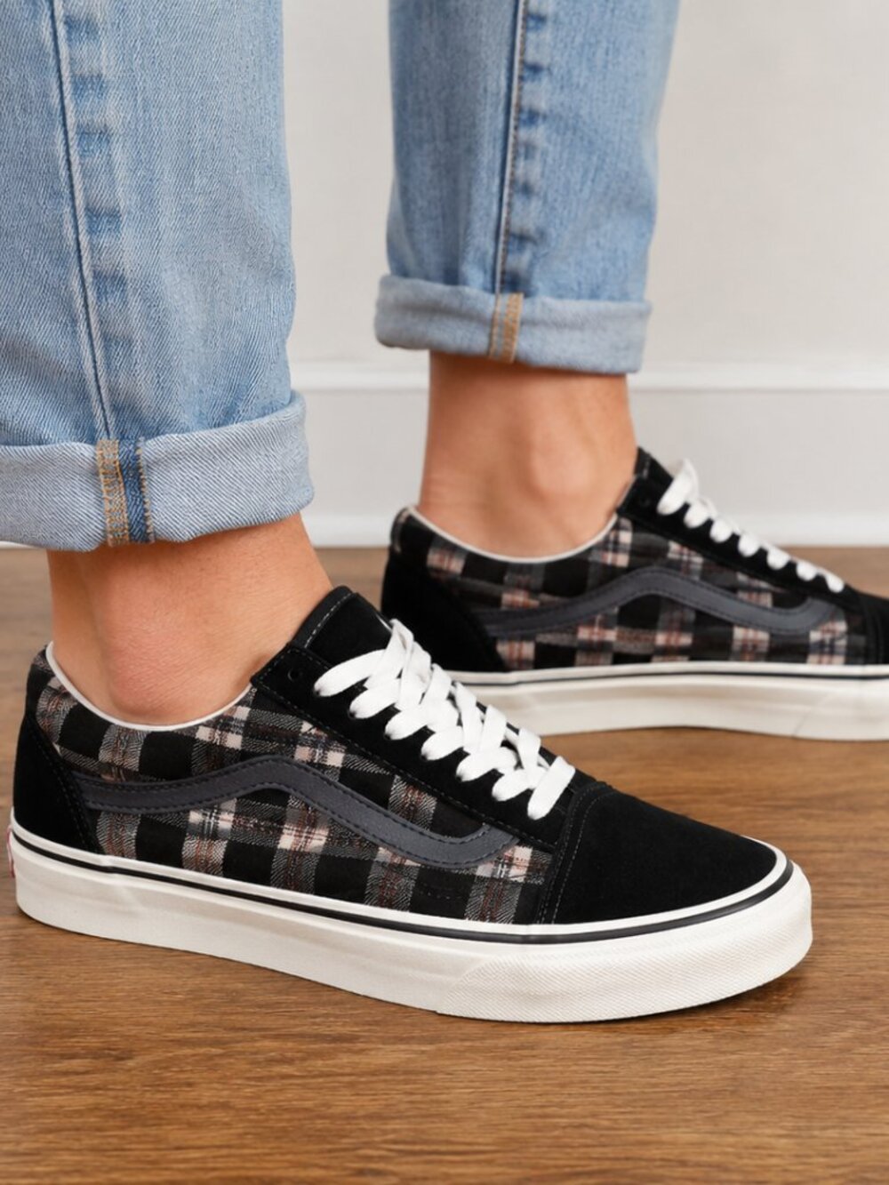 Vans Old Skool 36 DX Plaid Velvet Black Sneakers Men's 8.5 Women's 10 EU 40